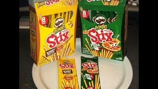 Pringles Baked Crispy Stix Honey Butter VS Pizza Review [upl. by Ynoyrb]