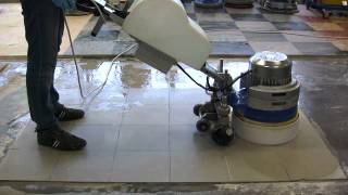 POLISHING AND GRINDING GRES FLOOR WITH KLINDEX MACHINE [upl. by Aiselad]