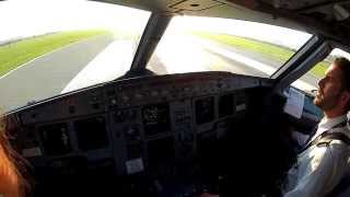 Krakow EPKK cockpit view landing rwy 07 [upl. by Enerol109]