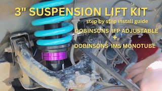 LIFTING PAJERO SUSPENSION LIFT KIT INSTALL  DOBINSONS IFP adjustable and IMS rear DIY step by step [upl. by Navnod]