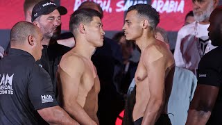 Dmitry Bivol vs Malik Zinad • FULL WEIGH IN amp FACE OFF  Frank Warren Eddie Hearn  DAZN Boxing [upl. by Elata]