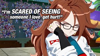 Dragon Ball FighterZ  All Android 21 Lab Coat Unique Quotes  Interactions English Dub 4k [upl. by Holcman746]