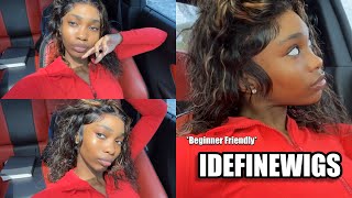 EASY LOOSE HIGHLIGHTED CURLY WIG INSTALL BEGINNER FRIENDLY  Ft IDEFINE WIG [upl. by Nylednarb]