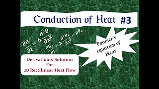 Fouriers Law of heat conduction  Derivation amp Solution for 1D  Conduction of heat  Part 3 [upl. by Hirz]