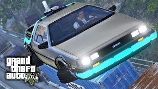 GTA V E28  Flying Delorean from Back to the Future [upl. by Nerok]