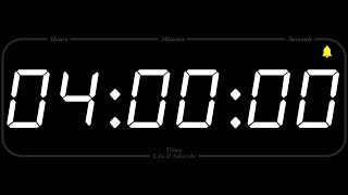 4 Hour  TIMER amp ALARM  1080p  COUNTDOWN [upl. by Jammal130]