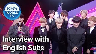 Interview with BTS 방탄소년단 2019 KBS Song Festival  ENG  20191227 [upl. by Lladnek]