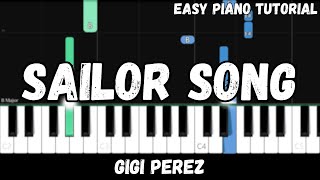 Gigi Perez  Sailor Song Easy Piano Tutorial [upl. by Nerra545]