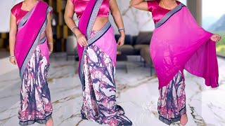 How To Drape Chiffon Saree Perfectly  How To Wear Chiffon Saree  Saree Wearing [upl. by See]