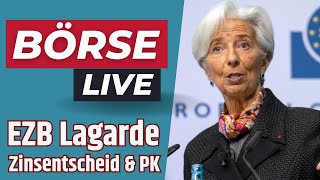 🚨 LIVE EZB Lagarde  EZBZinsentscheid amp Pressekonferenz  Auf deutsch  Geldpolitik Inflation [upl. by Saraann18]