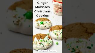 Soft Ginger Molasses Christmas Cookies Recipe  Dipped in white chocolate and sprinkles shorts [upl. by Tnelc]