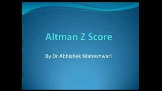 Altman Z Score [upl. by Anirdnaxela216]