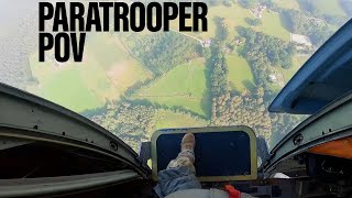 RAW VIDEO See paratroopers POV as he steps into the air [upl. by Neyr168]