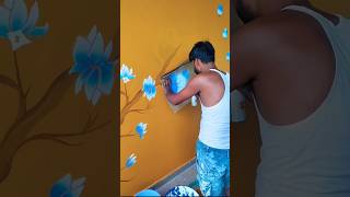 New wall staincil wall desigin painting 🏡art wallartdecor shorts [upl. by Belanger]