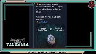 Assassins Creed Valhalla 50 Free Opals in UbiSoft Connect [upl. by Yann758]