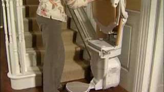 Stannah Stairlift Video  Sofia Stairlift  No need to bend down to fold away chair [upl. by Trebeh]