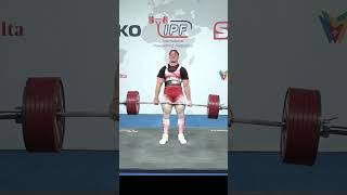 World Junior Record Deadlift with 366kg and Total with 9035kg by Regin Stergakis DEN in 105kg class [upl. by Seko]