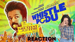 Whistel Podu  GOAT  Thalapathy Vijay  Prabhudeva  Reaction  Review  Nandini Kaur [upl. by Reehsab]