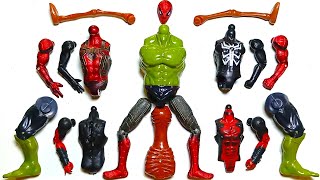 ASSEMBLE SUPERHERO TOYS SPIDERMAN DEADPOOL  VENOM HULK SIREN HEAD ACTION FIGURE [upl. by Anaiviv115]