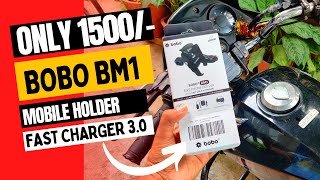 Best Bike Mobile Holder Mount Fast Charger  BOBO BM1 JawGrip  Unboxing and Installation [upl. by Karalynn878]