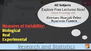 Measures of Variability  Biological  Real  Experimental  Research amp Statistics Geetaru Shanjalii [upl. by Kearney]