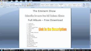 The Eminem Show FULL ALBUM DOWNLOAD [upl. by Arratahs]