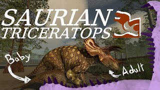 Saurian Triceratops Growth Cycle Herd Mechanics and Dinosaur Battles [upl. by Natalina849]