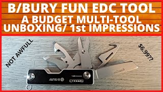 BBURY FUN EDC TOOL UNBOXING amp FIRST IMPRESSIONS A BUDGET MULTITOOL EVERYDAY CARRY EDC [upl. by Reinnej552]