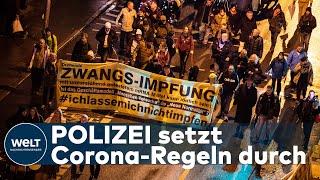 SILVESTER QuerdenkerDemonstrationen gegen CoronaMaßnahmen in Stuttgart aufgelöst [upl. by Beckie]