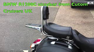 BMW R1200C Sissybar pillion Backrest pillion passenger Luggage carrier CustomCruisersLimited [upl. by Idnahr243]