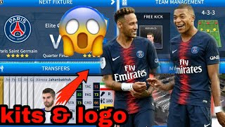 How To Make Paris Saint Germain PSG Team New Kits amp Logo 20192020  Dream League Soccer 2019 [upl. by Sinnelg]