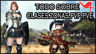 V4 MMORPG  TODAS LAS CLASES ZONAS PVP y PVE [upl. by Faro854]