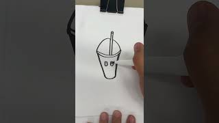 Easy Boba Tea Drawing Tutorial drawingtutorial easyartlesson fypシ゚viral SerJay [upl. by Llenad]