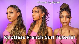 French Curl Braids EASY StepByStep Tutorial  Freetress French Curl Braid [upl. by Tirreg283]