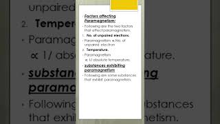 UNLOCKING THE MYSTERY OF PARAMAGNETISM A QUICK GUIDE chemistry paramagnetic diamagnetic [upl. by Pandich979]