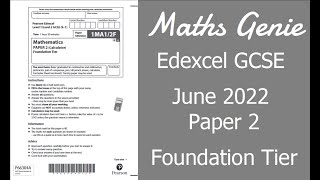 Edexcel GCSE Maths June 2022 2F Exam Paper Walkthrough [upl. by Ardell]