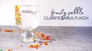 Fruity Pebble Clarified Milk Punch Cocktail Recipe with CACHAÇA [upl. by Nylodam]