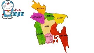 How to draw Bangladesh Map step by step [upl. by Truk711]