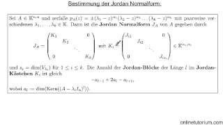 Mathematik Bestimmung Jordan Normalform  Video Vorlesung [upl. by Nadabus]