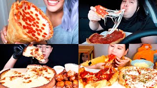 ASMR Big Bites GIANT CHEESY PIZZA Fast Food  Satisfying Mukbang Compilation [upl. by Yentnuoc71]