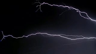 Heavy Thunderstorm And Lightning Strikes At Night [upl. by Enirol192]