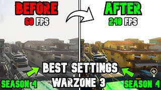 BEST PC Settings for Warzone 3 SEASON 4 Optimize FPS amp Visibility [upl. by Noval506]