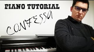 Confessa  Slow Tempo Piano Tutorial [upl. by Shue]