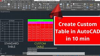 How To Make Table in AutoCAD  Create Custom Table  AutoCAD Tutorial [upl. by Lorens484]