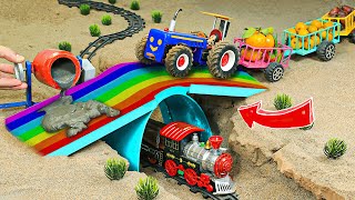 Top diy tractor making mini Concrete bridge 3  diy tractor  water pump  KeepVilla DongAnh mini [upl. by Arymas231]