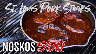 St Louis Pork Steaks schouderkarbonades in bier en barbecuesaus gegaard [upl. by Wylen]