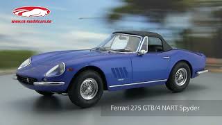 ckmodelcarsvideo Ferrari 275 GTB4 NART Spyder Baujahr 1967 blau metallic 118 KKScale [upl. by Aehtrod320]