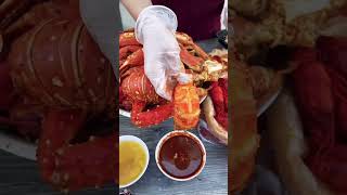 seafoodboil lobster cajunseafood food seafood foodie cajun foodcarving [upl. by Lehrer713]