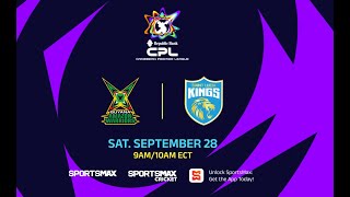 Watch the CPL T20 match LIVE  Sat Sept 28  on SportsMax SportsMax Cricket and SportsMax App [upl. by Joelle110]