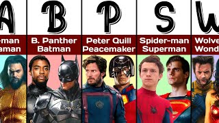 Marvel and DC Superheroes Duos in Alphabetical Order [upl. by Annairdna918]